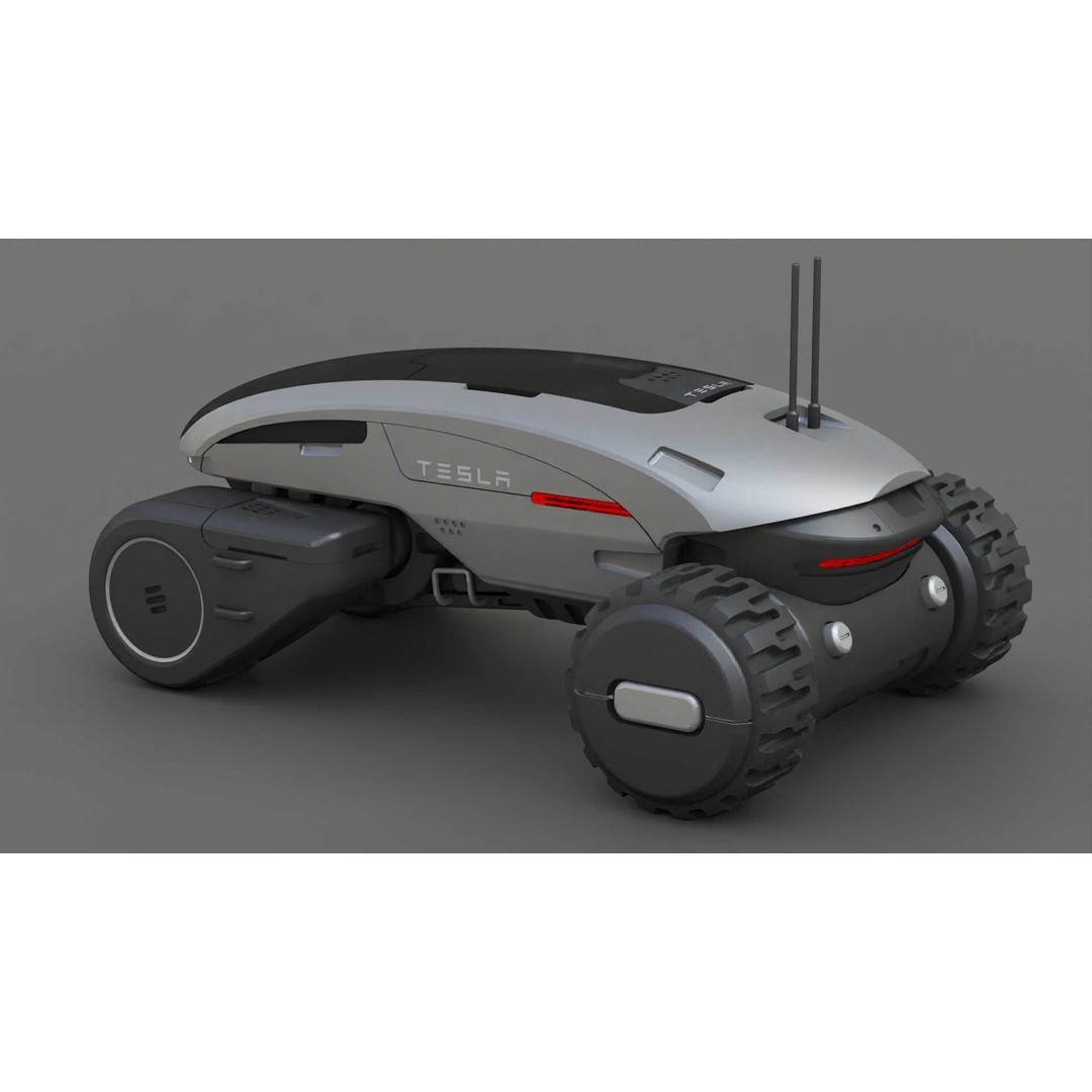 Tesla Mars Rover 3D Model – Rigged Sci-Fi Vehicle, Blender, FBX, OBJ - View 23