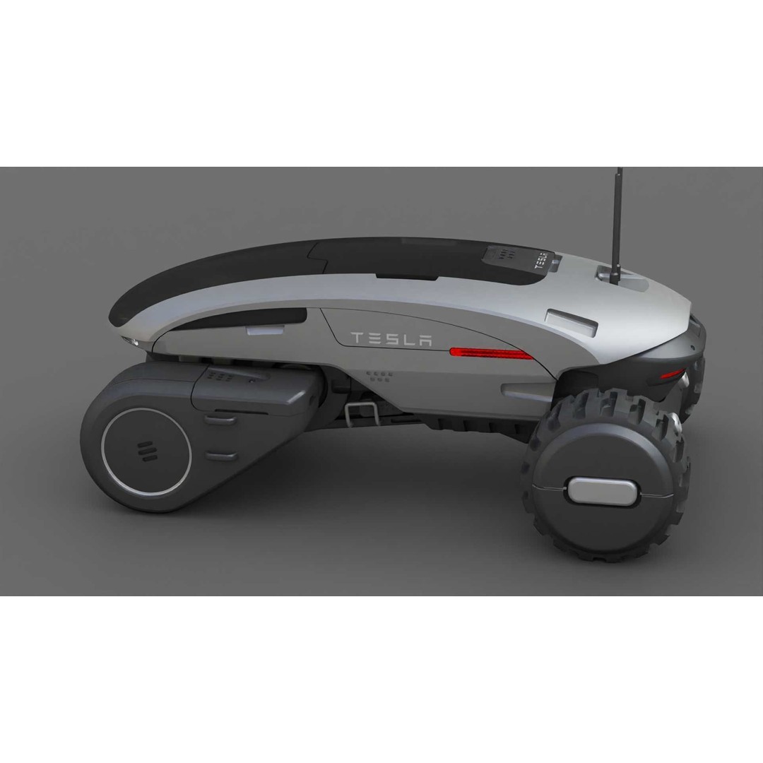 Tesla Mars Rover 3D Model – Rigged Sci-Fi Vehicle, Blender, FBX, OBJ - View 24