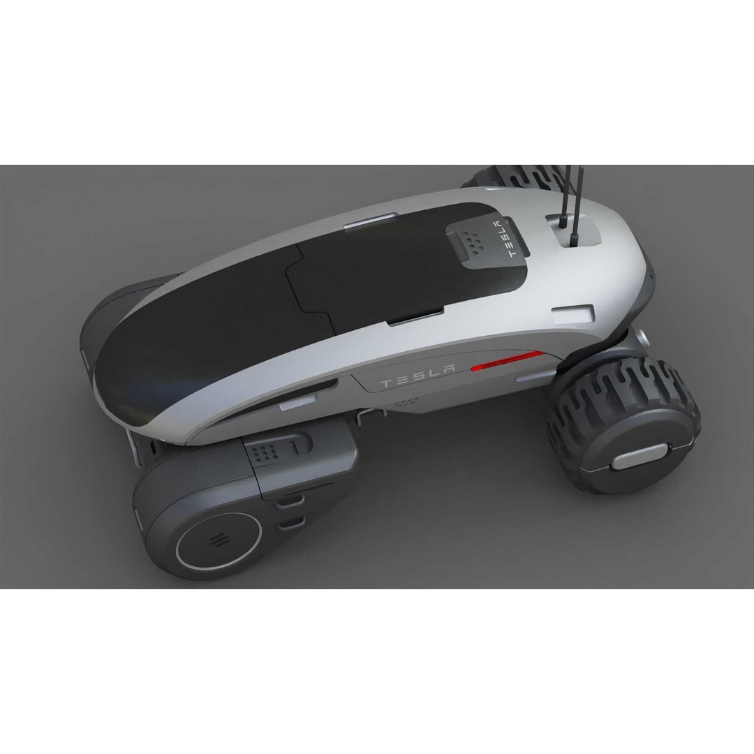 Tesla Mars Rover 3D Model – Rigged Sci-Fi Vehicle, Blender, FBX, OBJ - View 25