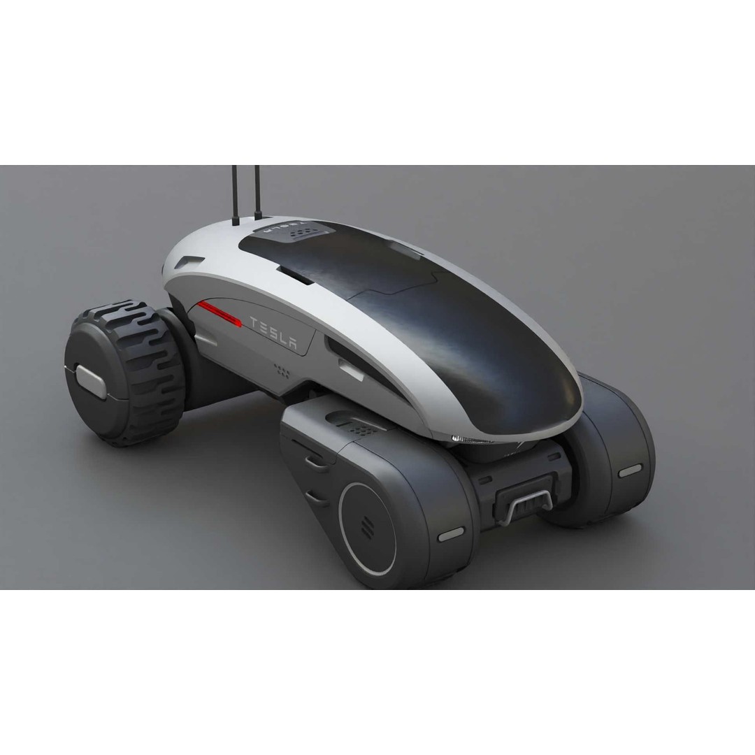 Tesla Mars Rover 3D Model – Rigged Sci-Fi Vehicle, Blender, FBX, OBJ - View 28