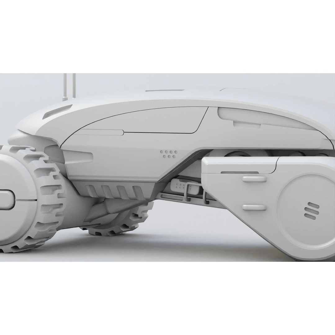 Tesla Mars Rover 3D Model – Rigged Sci-Fi Vehicle, Blender, FBX, OBJ - View 33