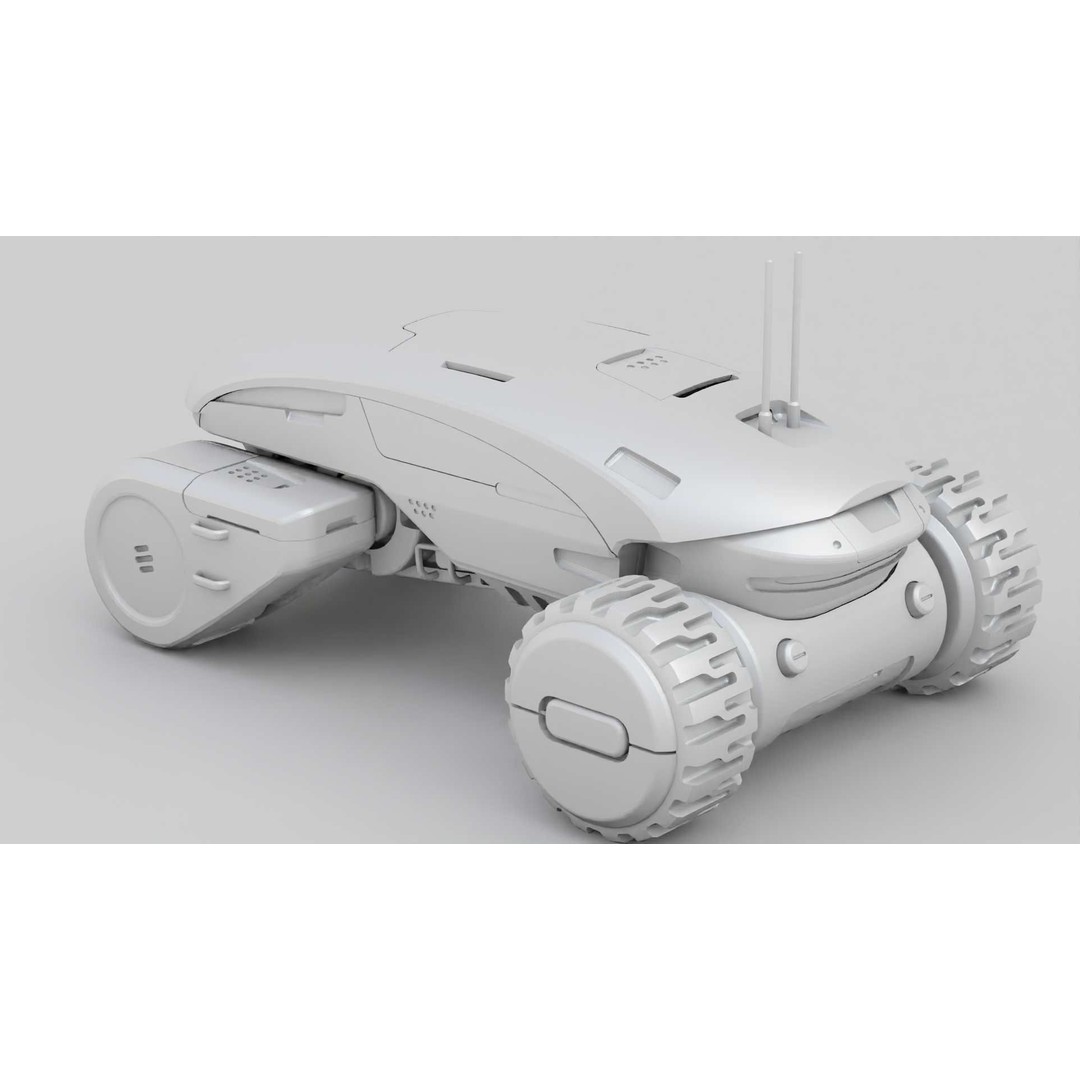 Tesla Mars Rover 3D Model – Rigged Sci-Fi Vehicle, Blender, FBX, OBJ - View 35