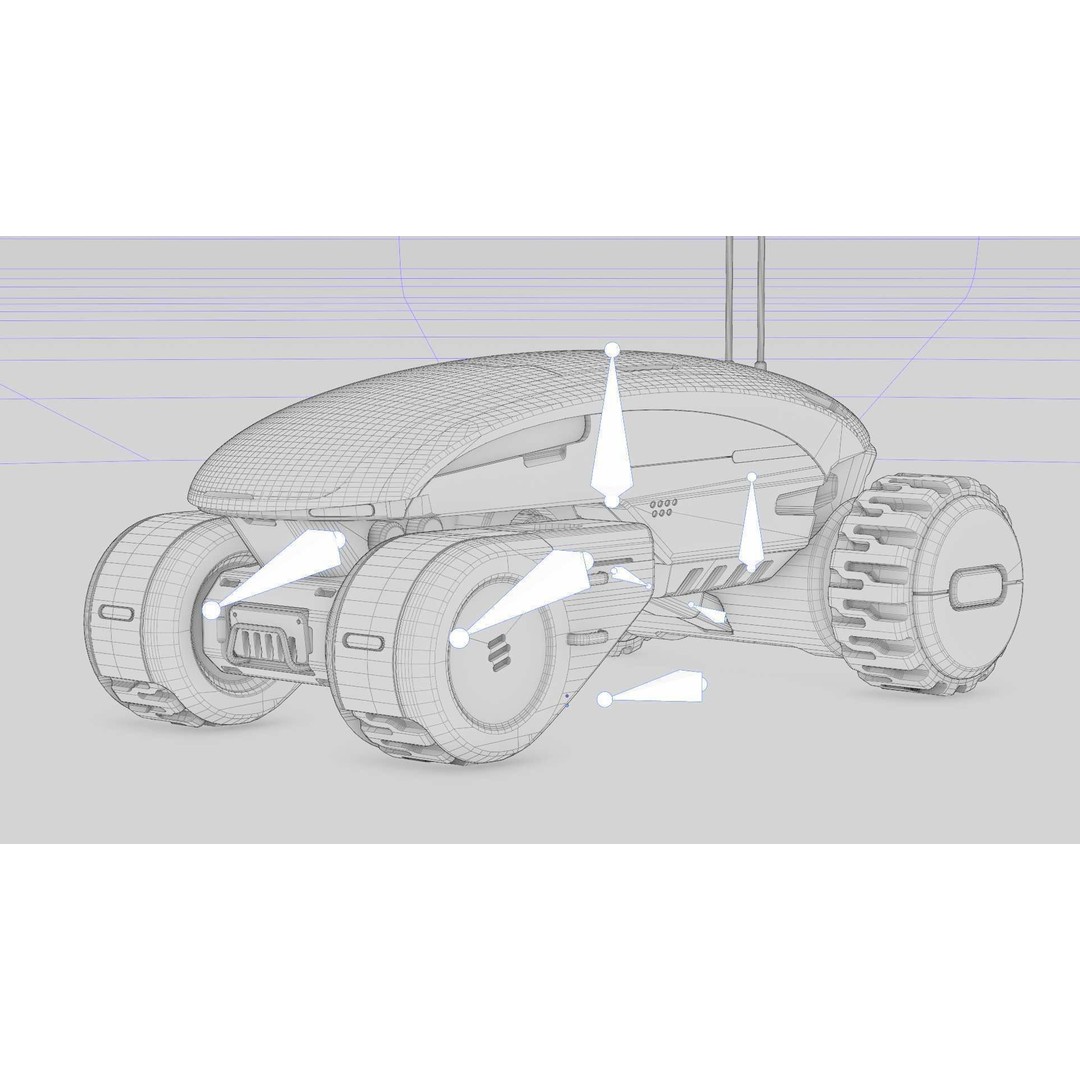 Tesla Mars Rover 3D Model – Rigged Sci-Fi Vehicle, Blender, FBX, OBJ - View 37