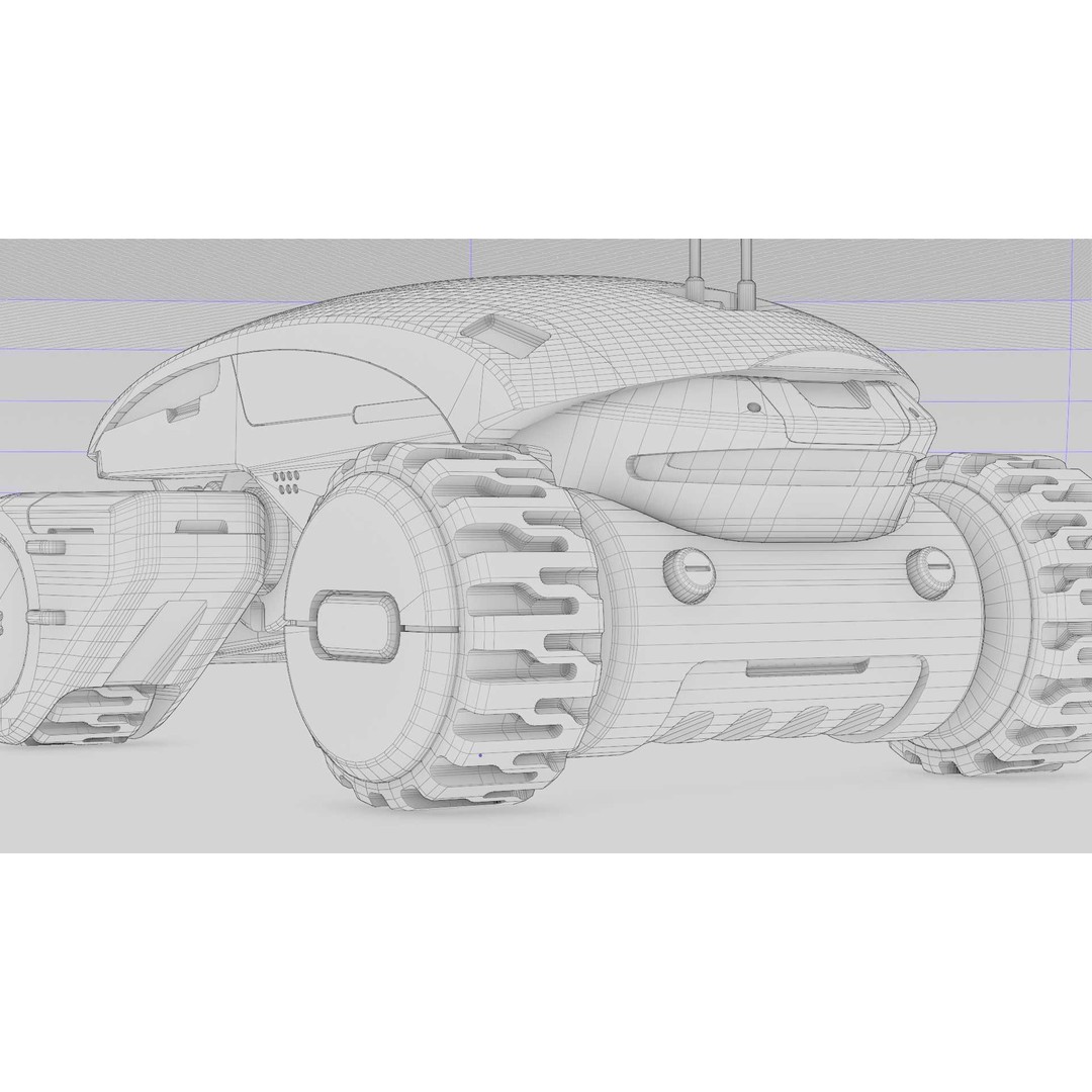 Tesla Mars Rover 3D Model – Rigged Sci-Fi Vehicle, Blender, FBX, OBJ - View 39