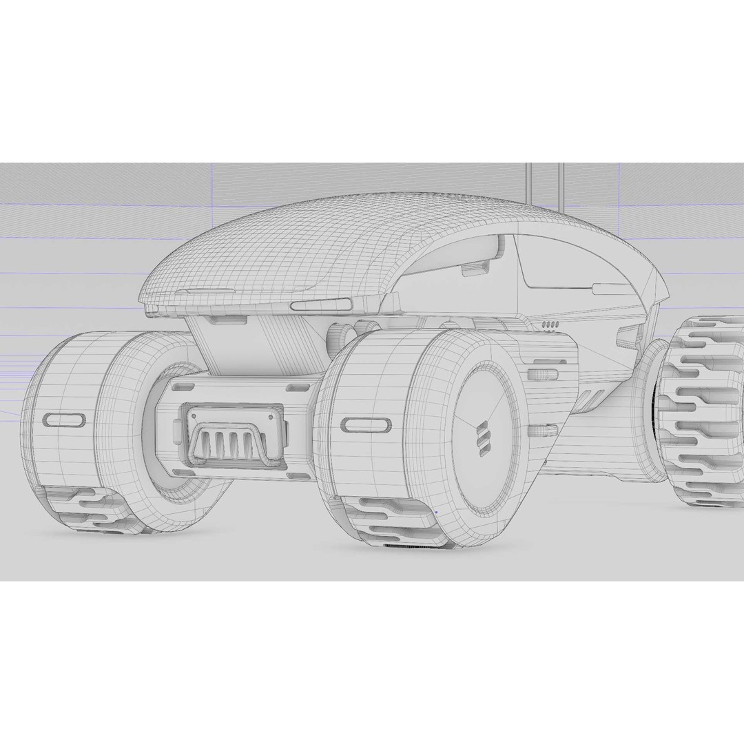 Tesla Mars Rover 3D Model – Rigged Sci-Fi Vehicle, Blender, FBX, OBJ - View 40