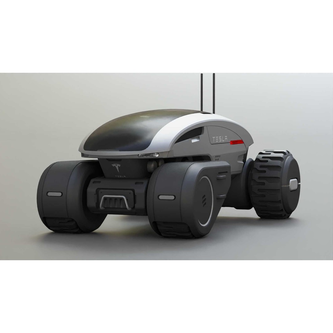 Tesla Mars Rover 3D Model – Rigged Sci-Fi Vehicle, Blender, FBX, OBJ - View 5