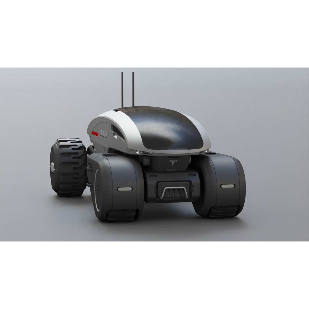 Tesla Mars Rover 3D Model – Rigged Sci-Fi Vehicle, Blender, FBX, OBJ - View 8