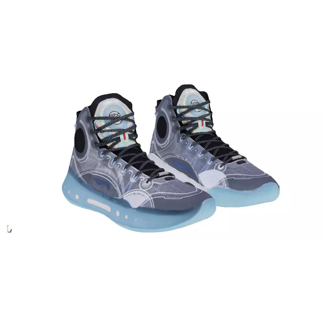 Cyberpunk Sneaker 3D Model – Low Poly Fashion Footwear, FBX & OBJ - View 2