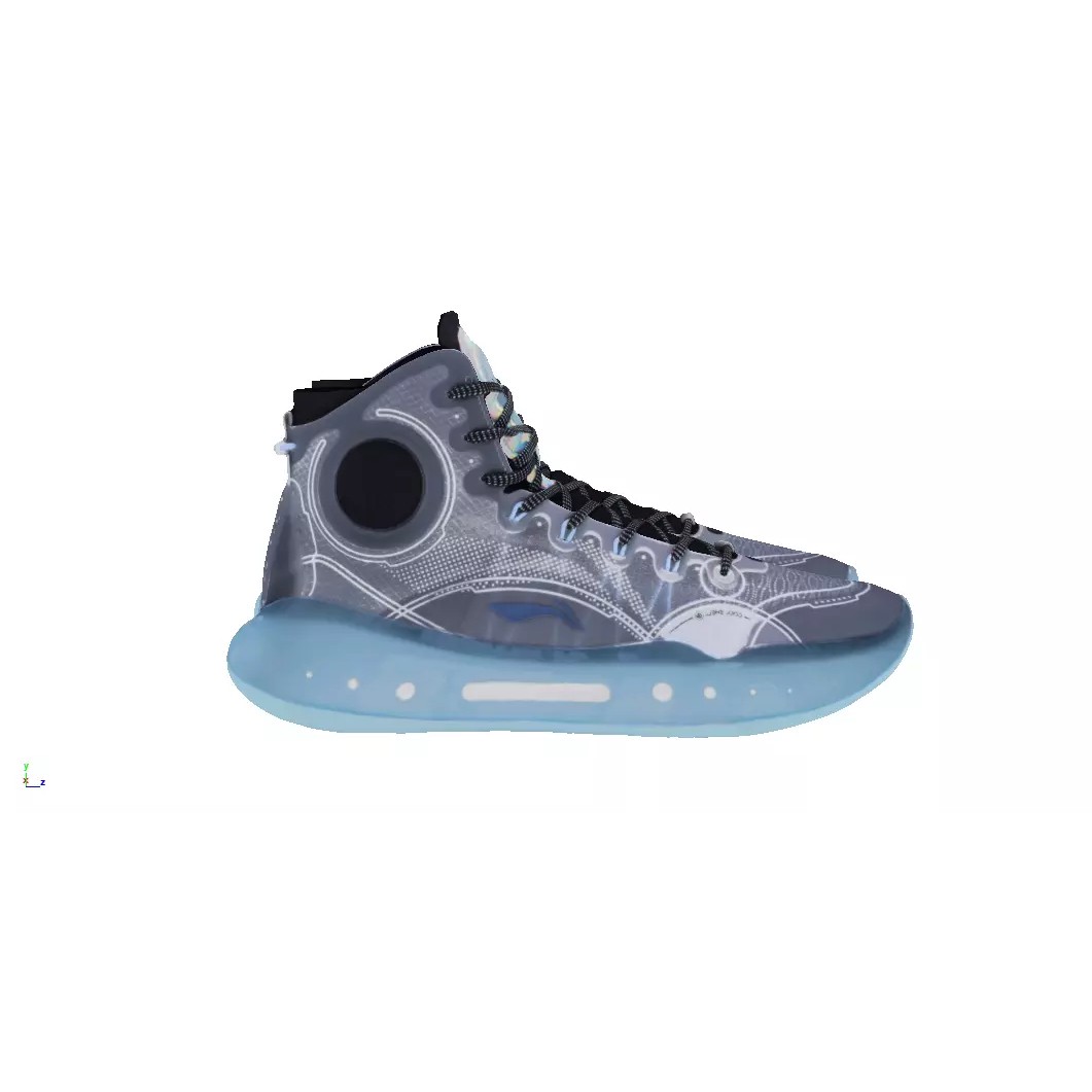 Cyberpunk Sneaker 3D Model – Low Poly Fashion Footwear, FBX & OBJ - View 3