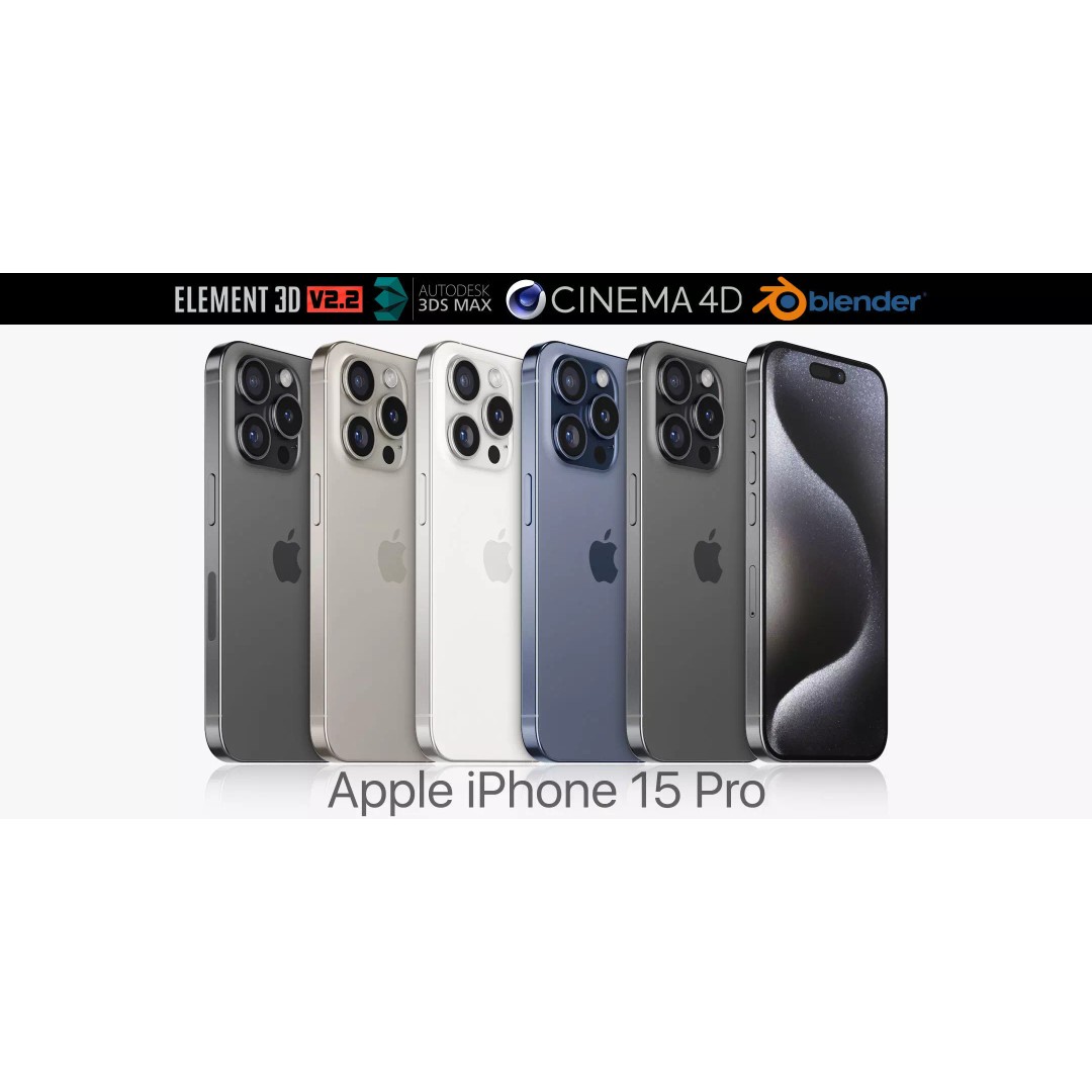 Apple iPhone 15 Pro 3D Model – Realistic PBR Asset, Multiple Formats - View 2