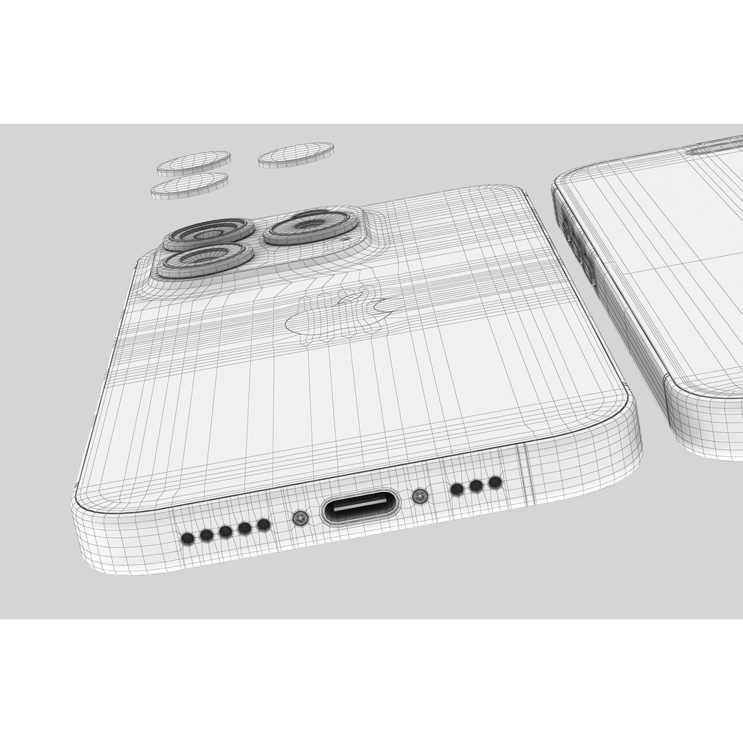 Apple iPhone 15 Pro 3D Model – Realistic PBR Asset, Multiple Formats - View 24