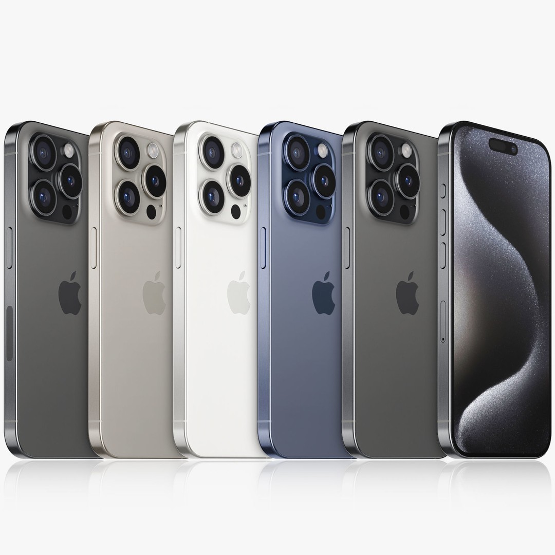 Apple iPhone 15 Pro 3D Model – Realistic PBR Asset, Multiple Formats - View 3