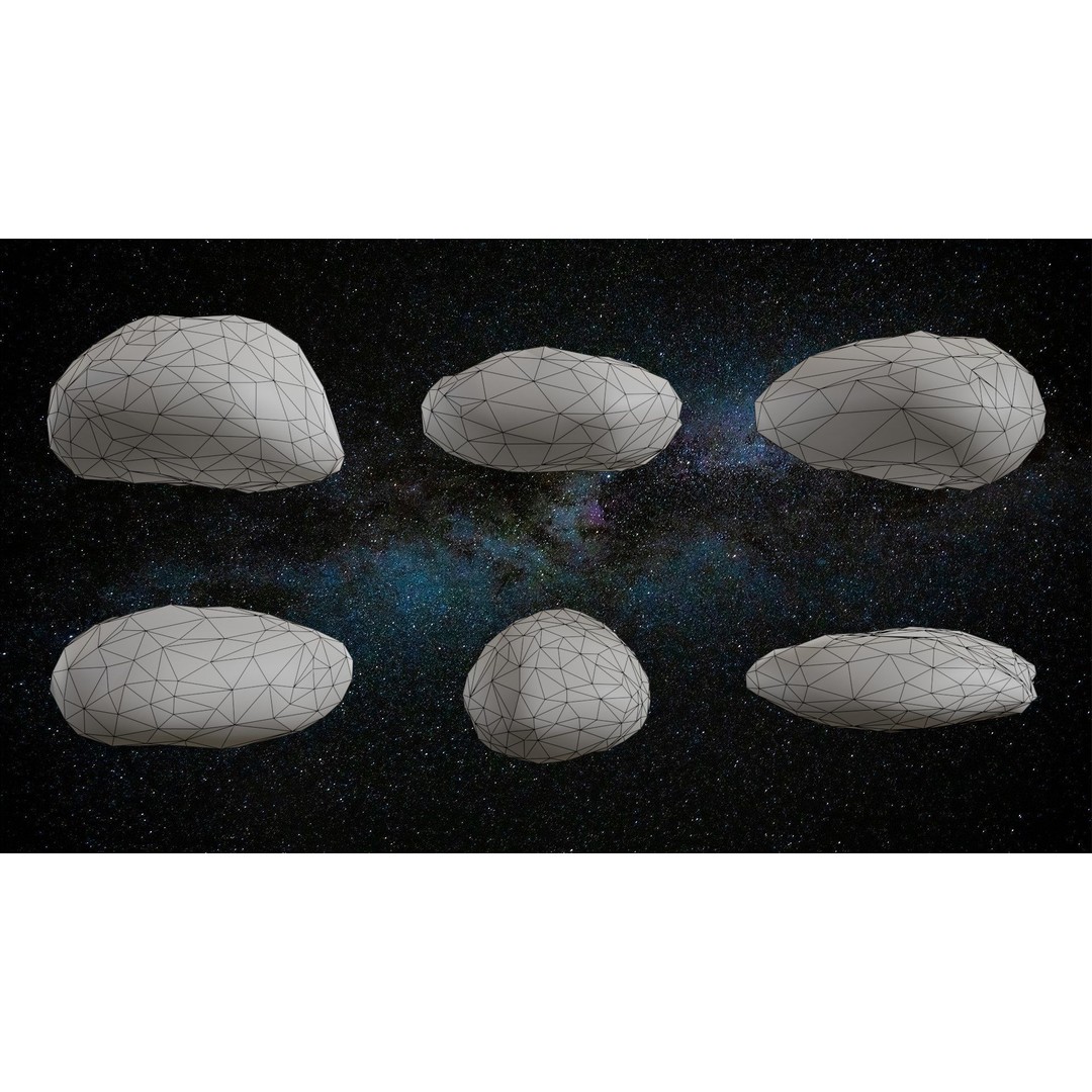 Asteroid 3D Model – Low Poly Game Asset Pack, Blender, FBX, OBJ