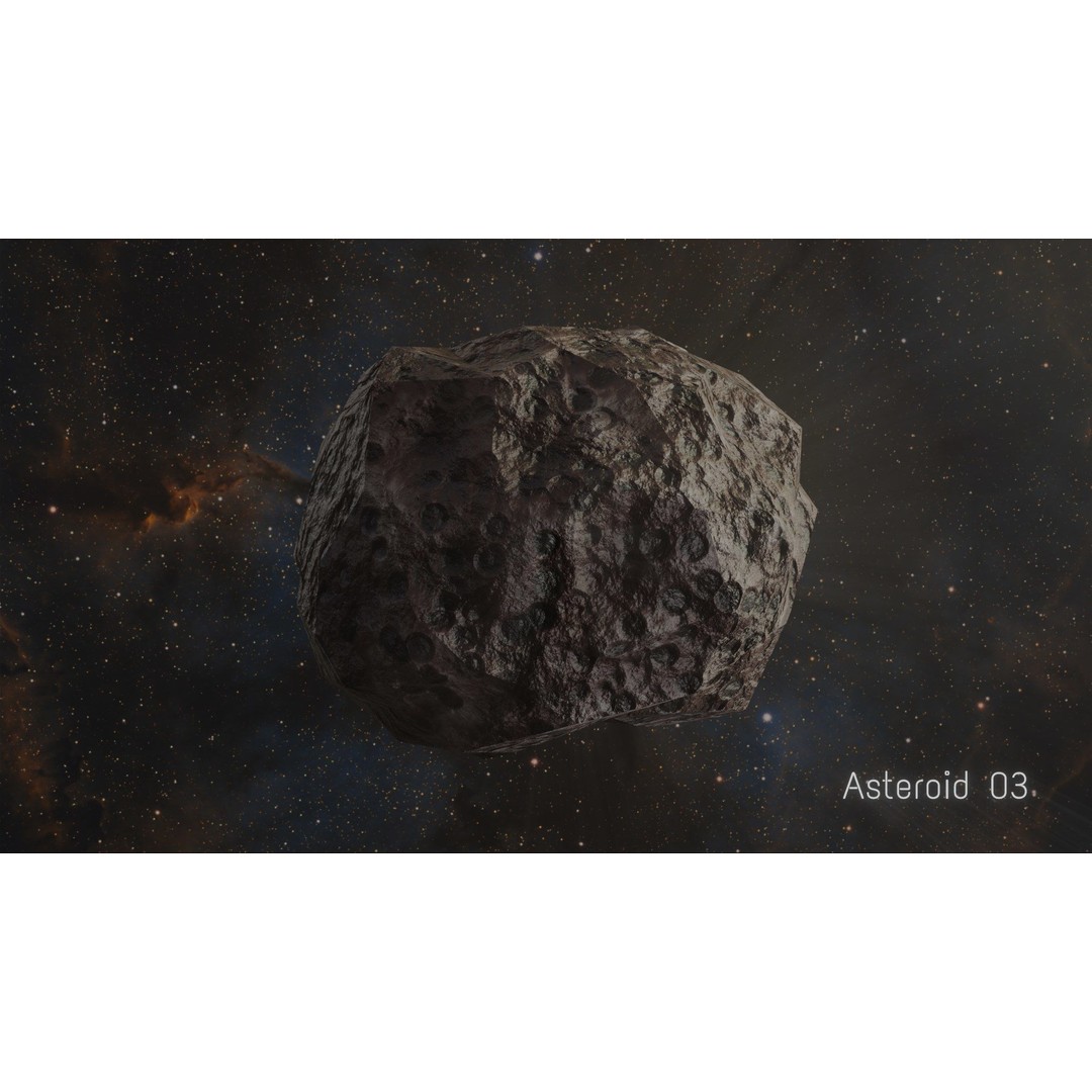 Asteroid 3D Model – Low Poly Game Asset Pack, Blender, FBX, OBJ - View 11