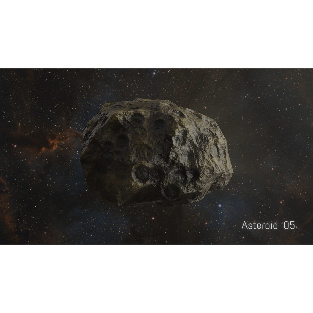 Asteroid 3D Model – Low Poly Game Asset Pack, Blender, FBX, OBJ - View 13