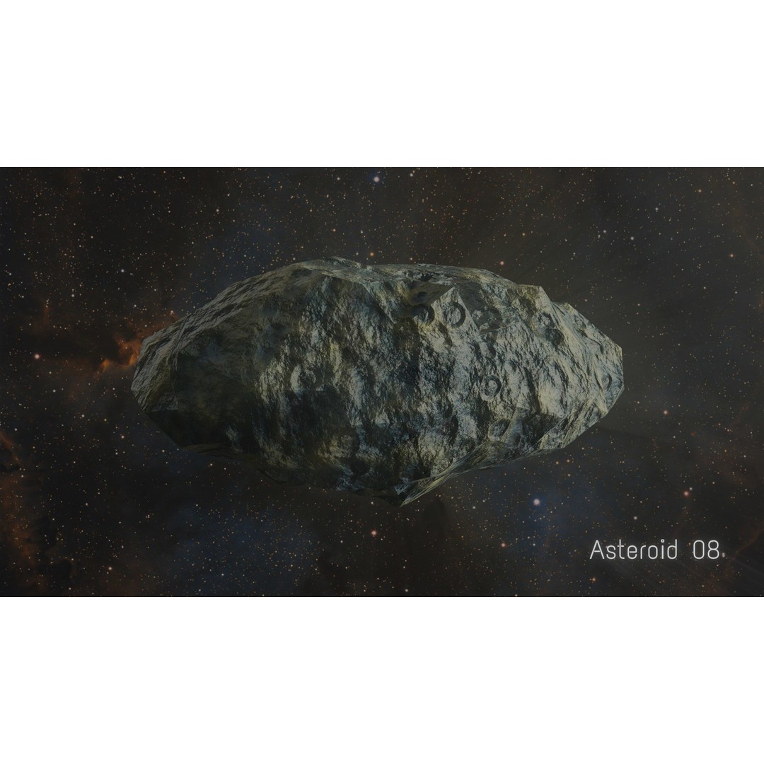 Asteroid 3D Model – Low Poly Game Asset Pack, Blender, FBX, OBJ - View 16