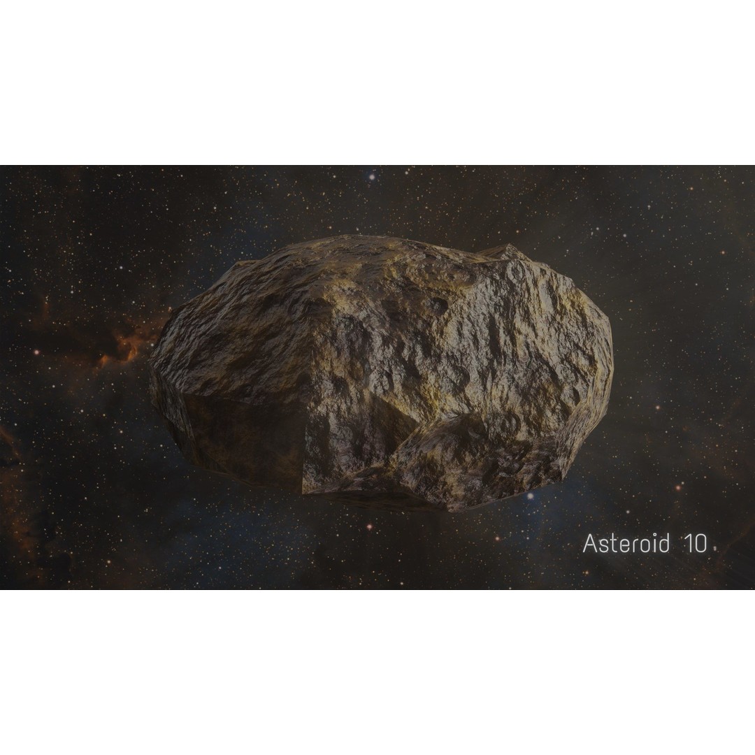 Asteroid 3D Model – Low Poly Game Asset Pack, Blender, FBX, OBJ - View 18