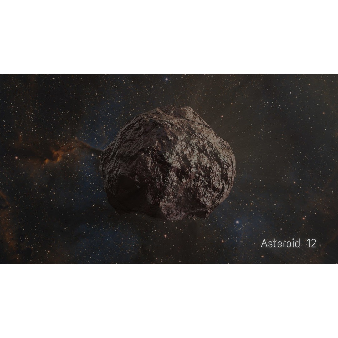 Asteroid 3D Model – Low Poly Game Asset Pack, Blender, FBX, OBJ - View 20