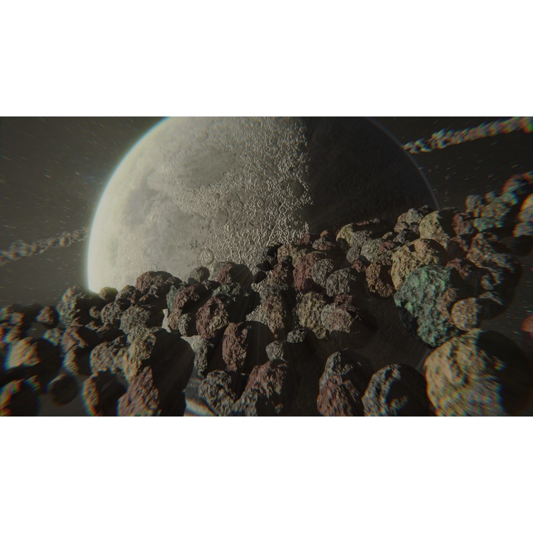 Asteroid 3D Model – Low Poly Game Asset Pack, Blender, FBX, OBJ - View 6