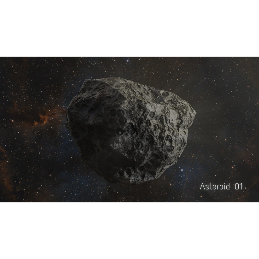 Asteroid 3D Model – Low Poly Game Asset Pack, Blender, FBX, OBJ - View 9