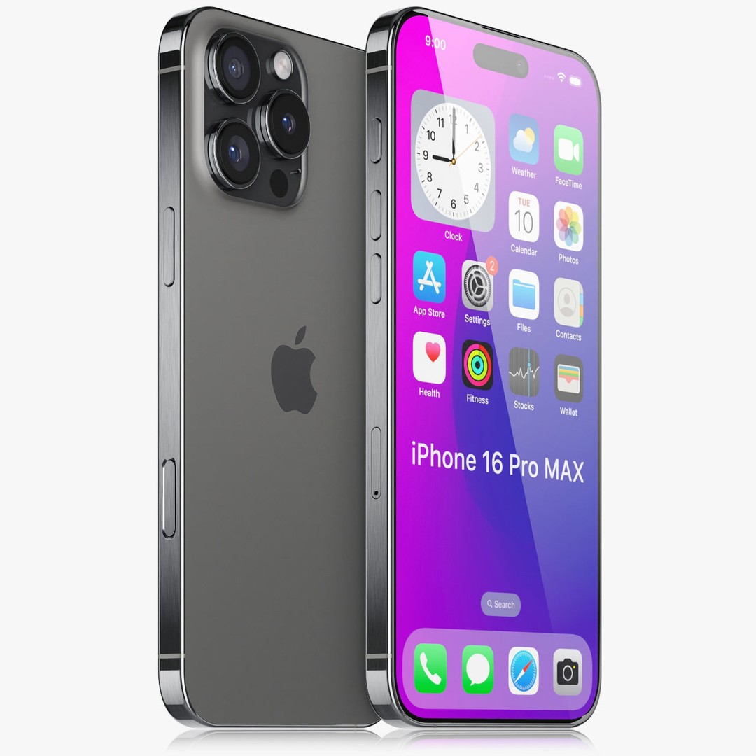 Apple iPhone 16 Pro Max 3D Model – Realistic Game-Ready Asset, FBX, OBJ - View 3