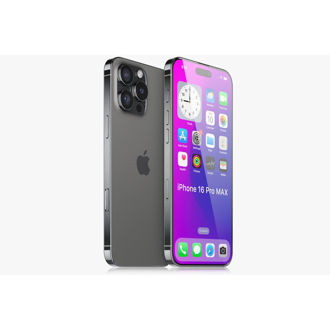 Apple iPhone 16 Pro Max 3D Model – Realistic Game-Ready Asset, FBX, OBJ - View 4