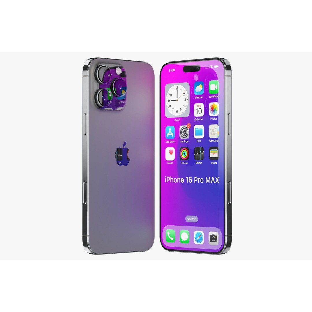 Apple iPhone 16 Pro Max 3D Model – Realistic Game-Ready Asset, FBX, OBJ - View 5