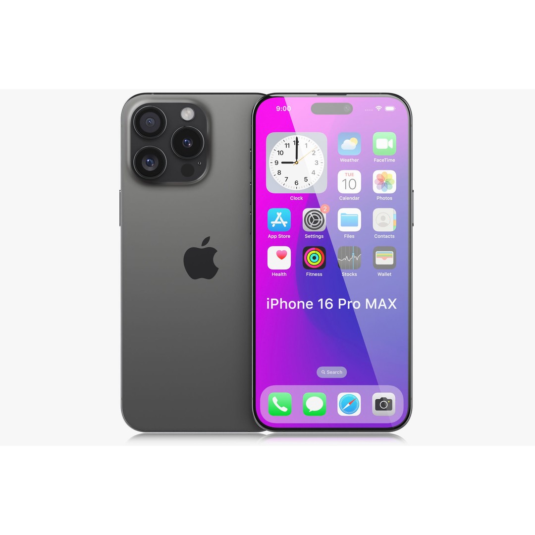 Apple iPhone 16 Pro Max 3D Model – Realistic Game-Ready Asset, FBX, OBJ - View 6