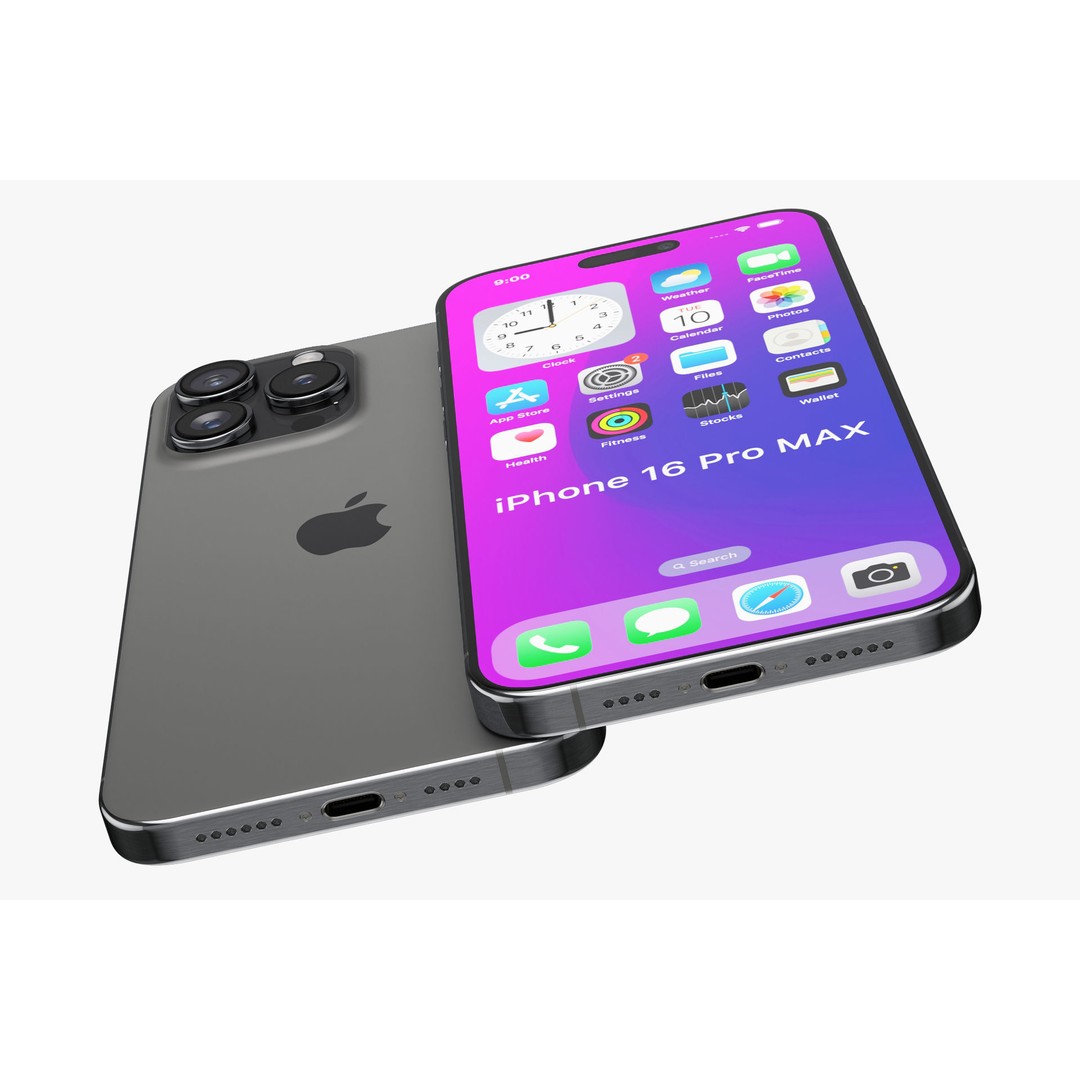 Apple iPhone 16 Pro Max 3D Model – Realistic Game-Ready Asset, FBX, OBJ - View 8