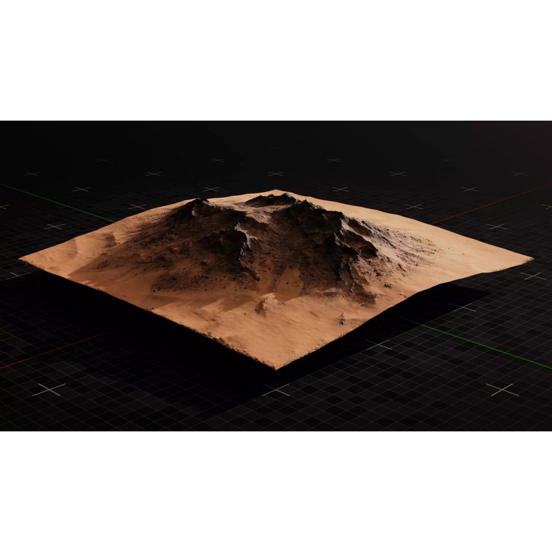Mars Mountain Terrain 8 3D Model – Photorealistic Martian Landscape, Blender - View 2