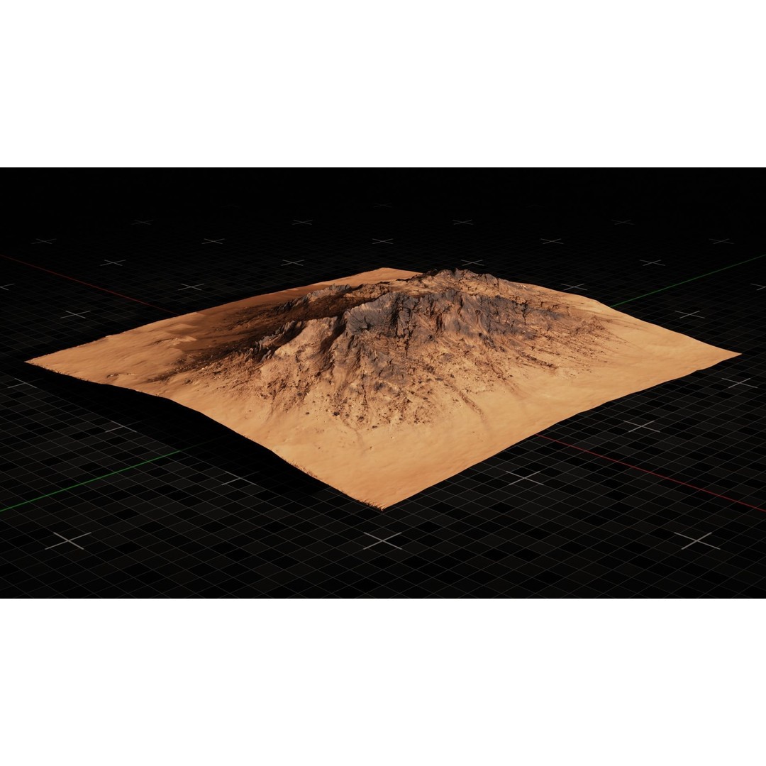 Mars Mountain Terrain 8 3D Model – Photorealistic Martian Landscape, Blender - View 3