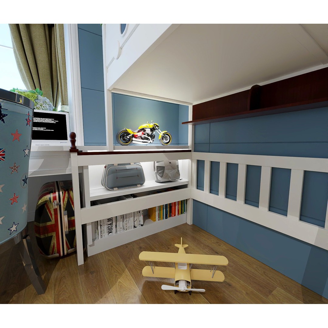 Boys Bedroom 3D Model – Inspiring Kids Room Design, FBX - View 17