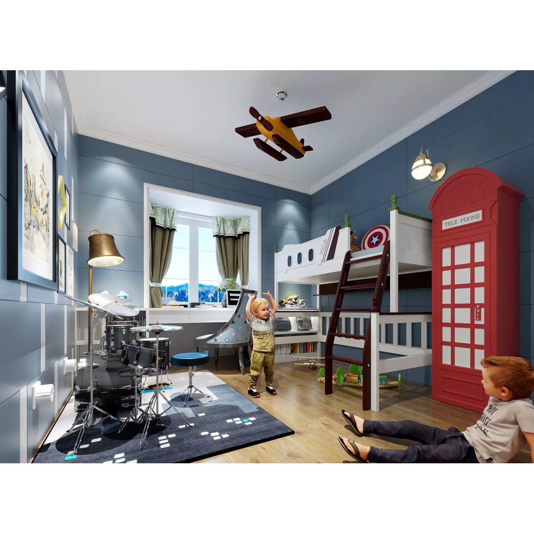 Boys Bedroom 3D Model – Inspiring Kids Room Design, FBX - View 2