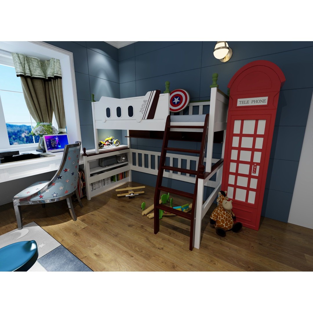 Boys Bedroom 3D Model – Inspiring Kids Room Design, FBX - View 9