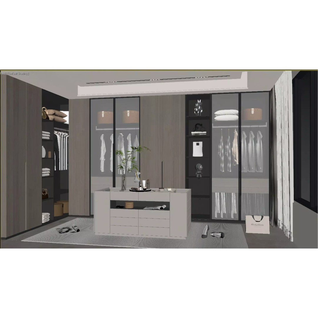 Modern Cloakroom 3D Model – Light Luxury Design, FBX, OBJ - View 5