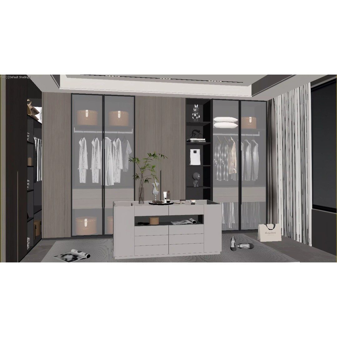 Modern Cloakroom 3D Model – Light Luxury Design, FBX, OBJ - View 6