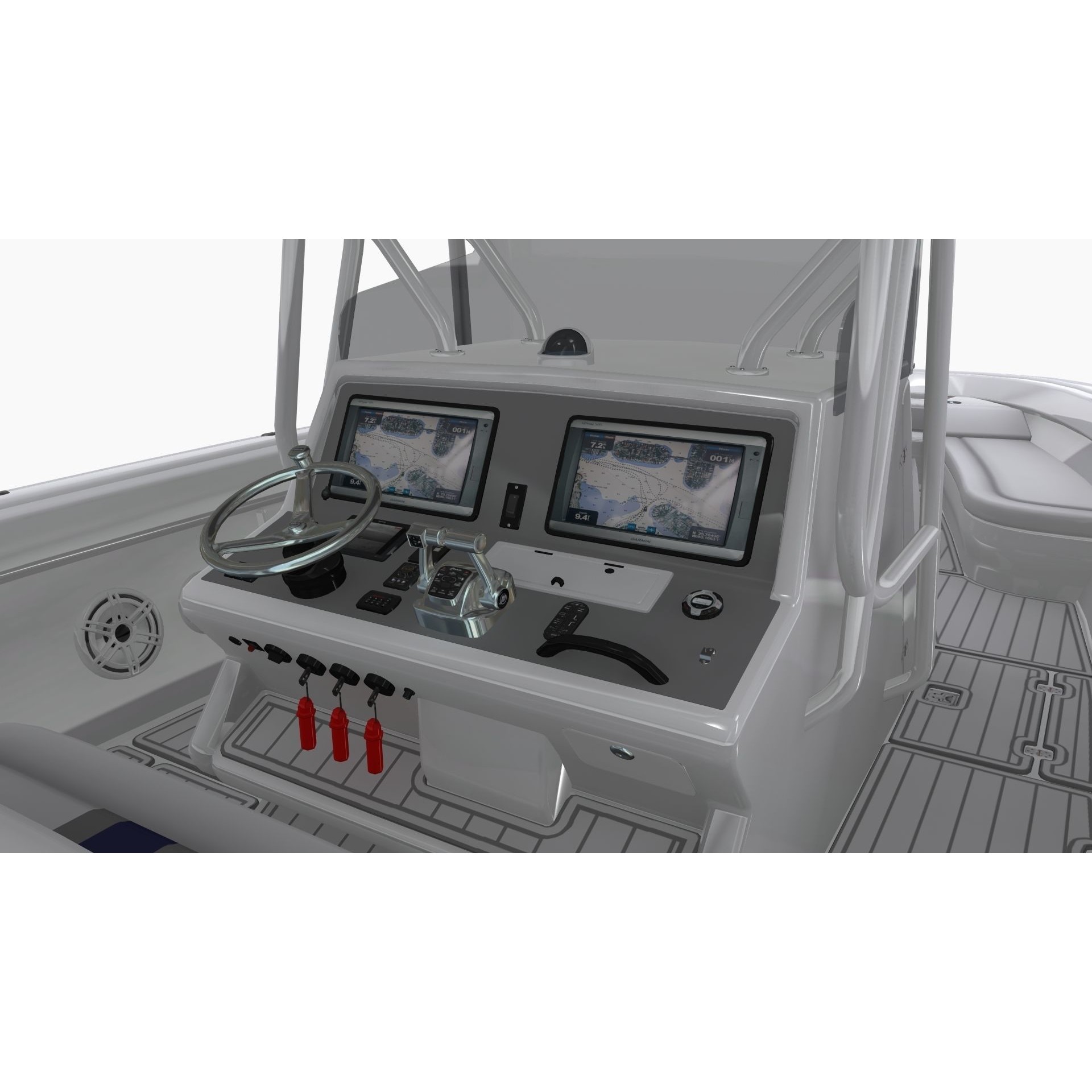 Midnight Express 37ft Open Boat - Low-Poly Game-Ready 3D Model - View 10