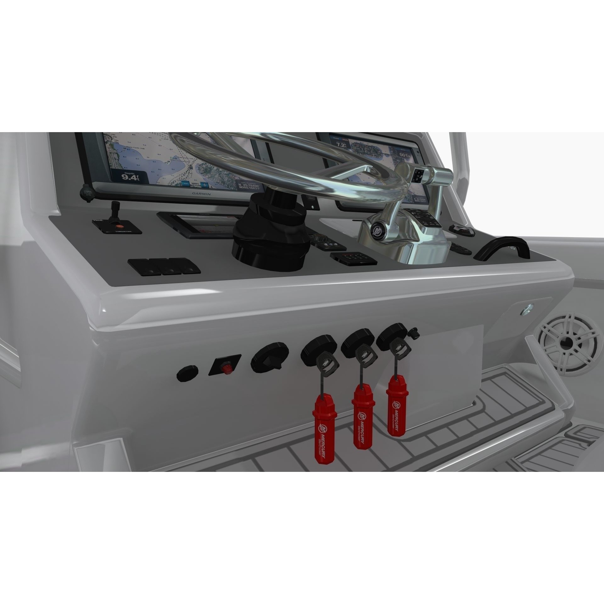 Midnight Express 37ft Open Boat - Low-Poly Game-Ready 3D Model - View 11