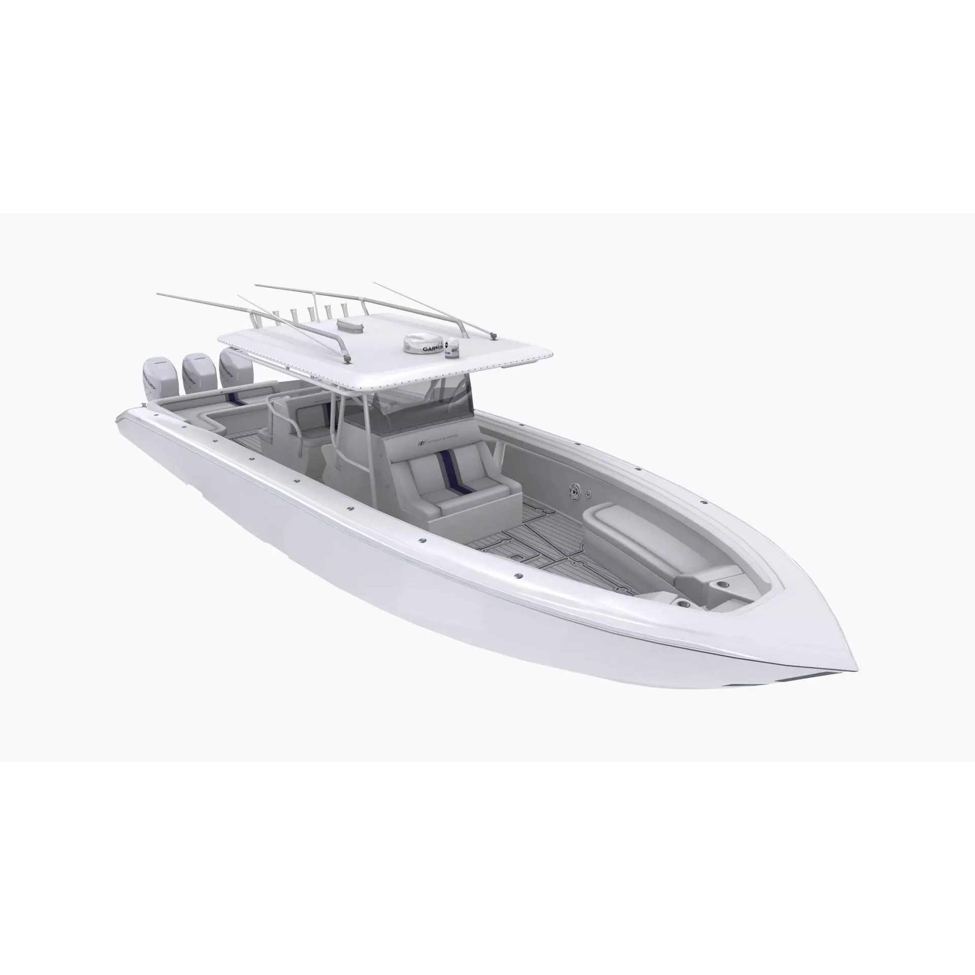 Midnight Express 37ft Open Boat - Low-Poly Game-Ready 3D Model - View 2