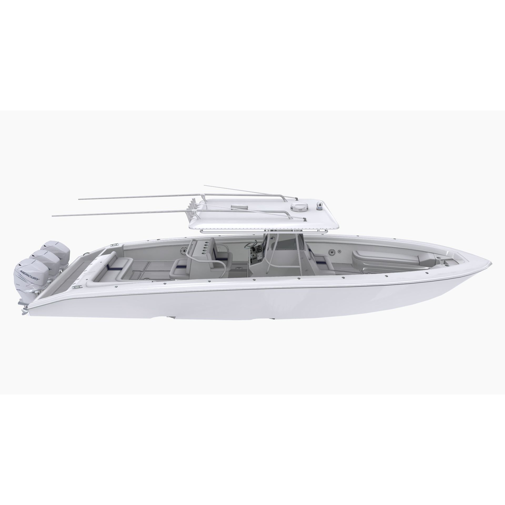 Midnight Express 37ft Open Boat - Low-Poly Game-Ready 3D Model - View 3