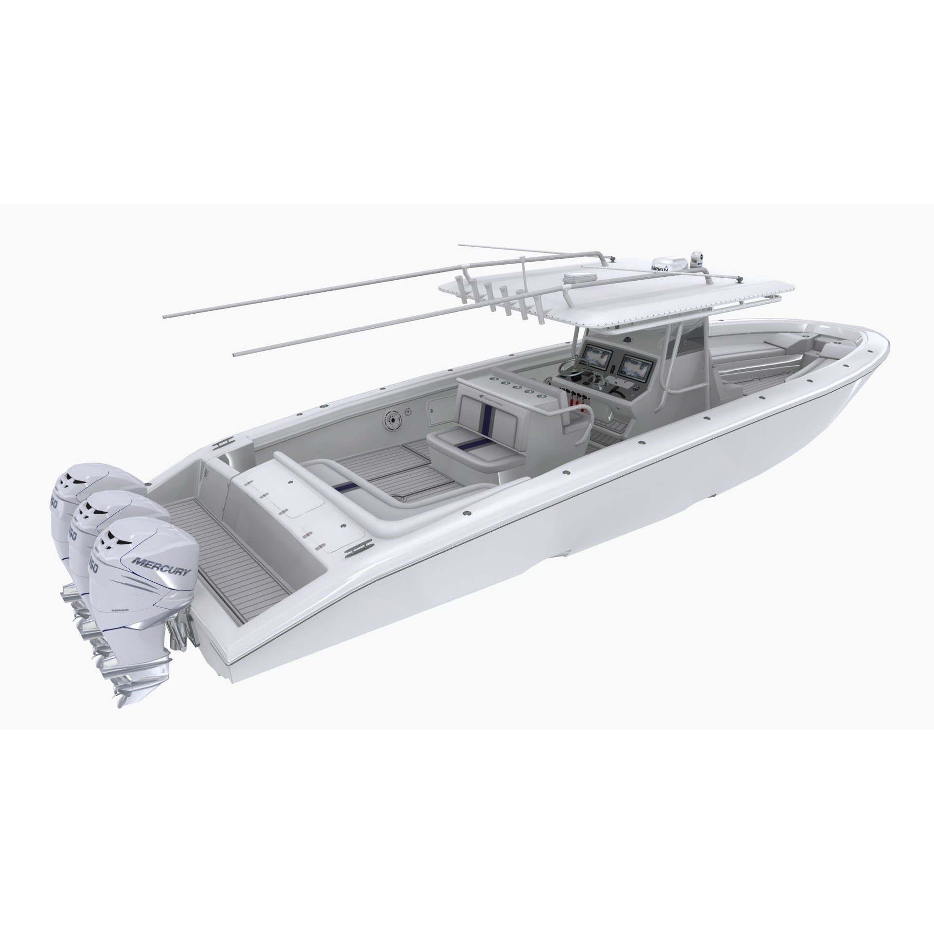 Midnight Express 37ft Open Boat - Low-Poly Game-Ready 3D Model - View 4