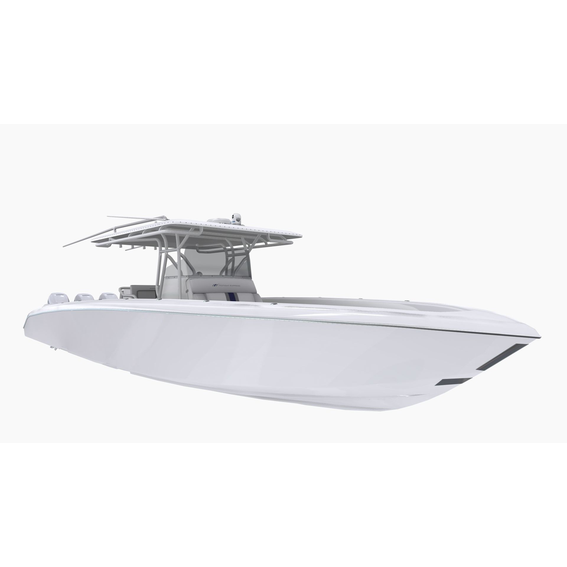 Midnight Express 37ft Open Boat - Low-Poly Game-Ready 3D Model - View 6