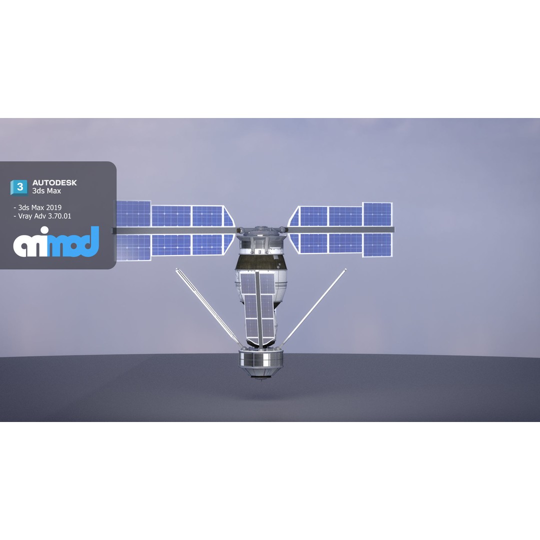 Satellite 3D Model – PBR Game-Ready Asset, FBX & Max Formats - View 3
