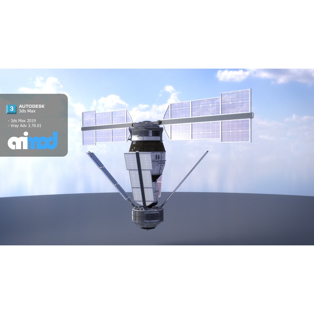 Satellite 3D Model – PBR Game-Ready Asset, FBX & Max Formats - View 4