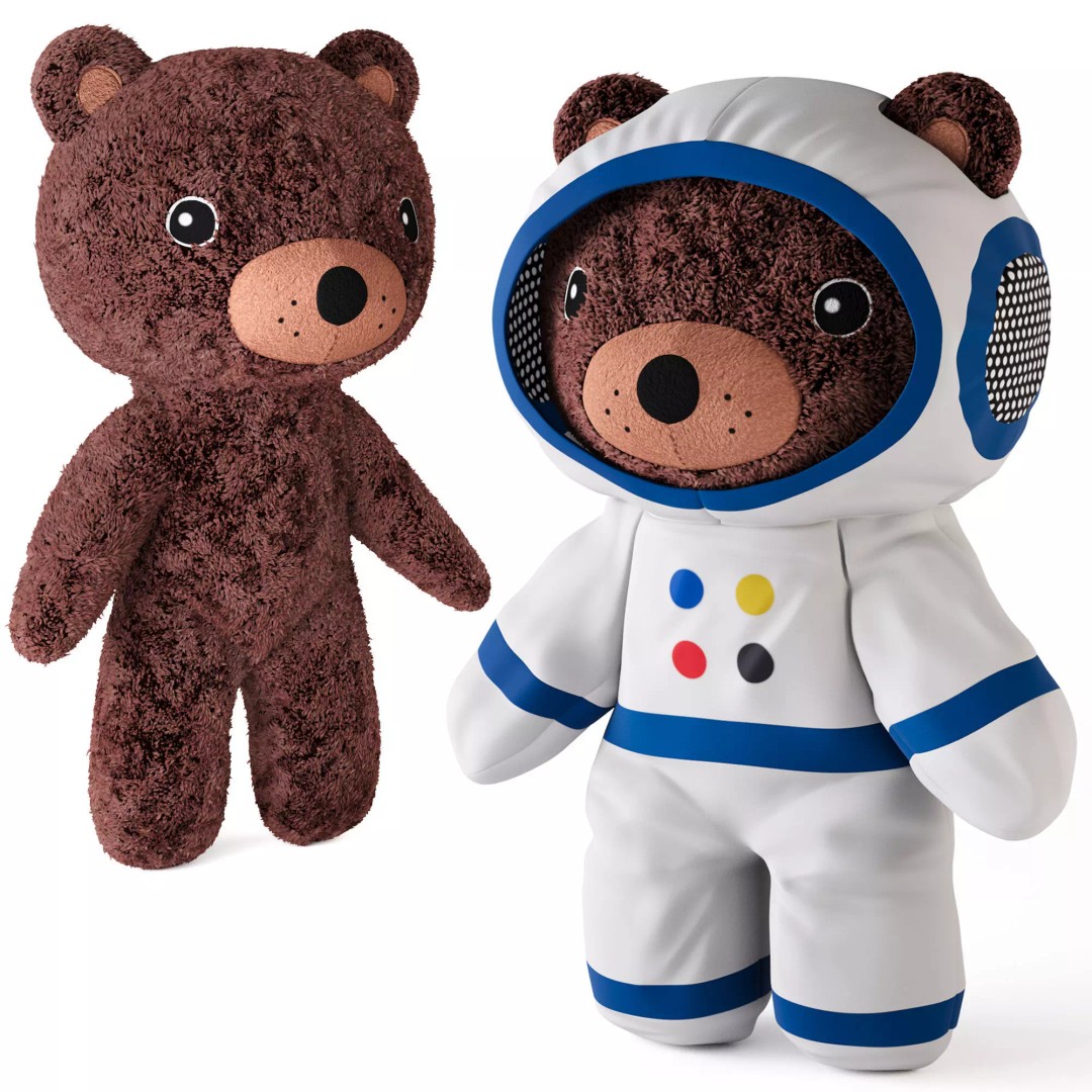 AFTONSPARV Bear 3D Model – Toy Character with PBR Textures, FBX - View 2