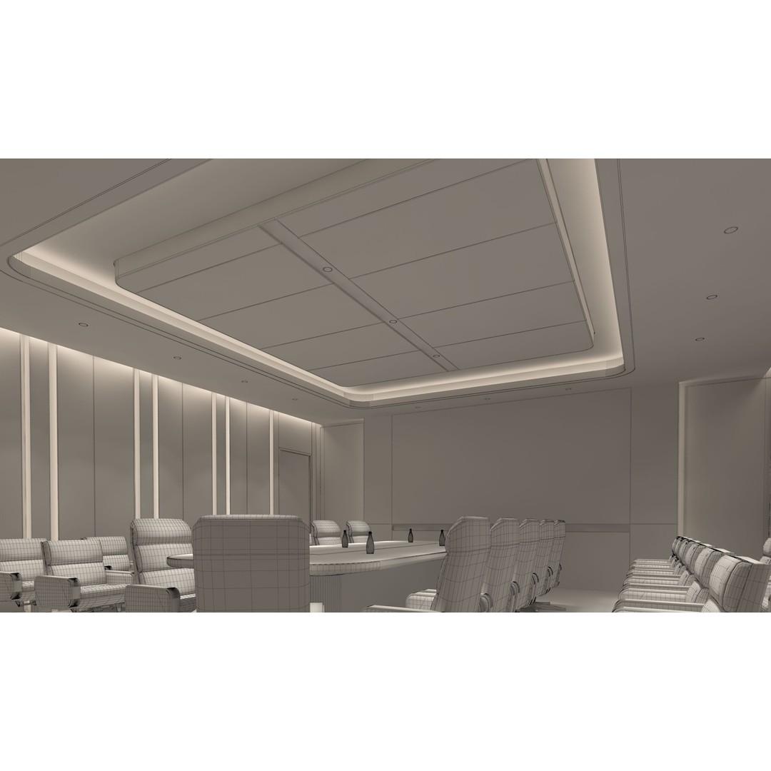 Office Interior 3D Model – Modern Conference Room, FBX & OBJ