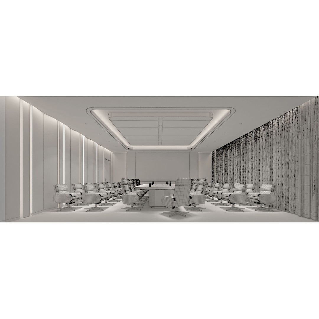 Office Interior 3D Model – Modern Conference Room, FBX & OBJ - View 9