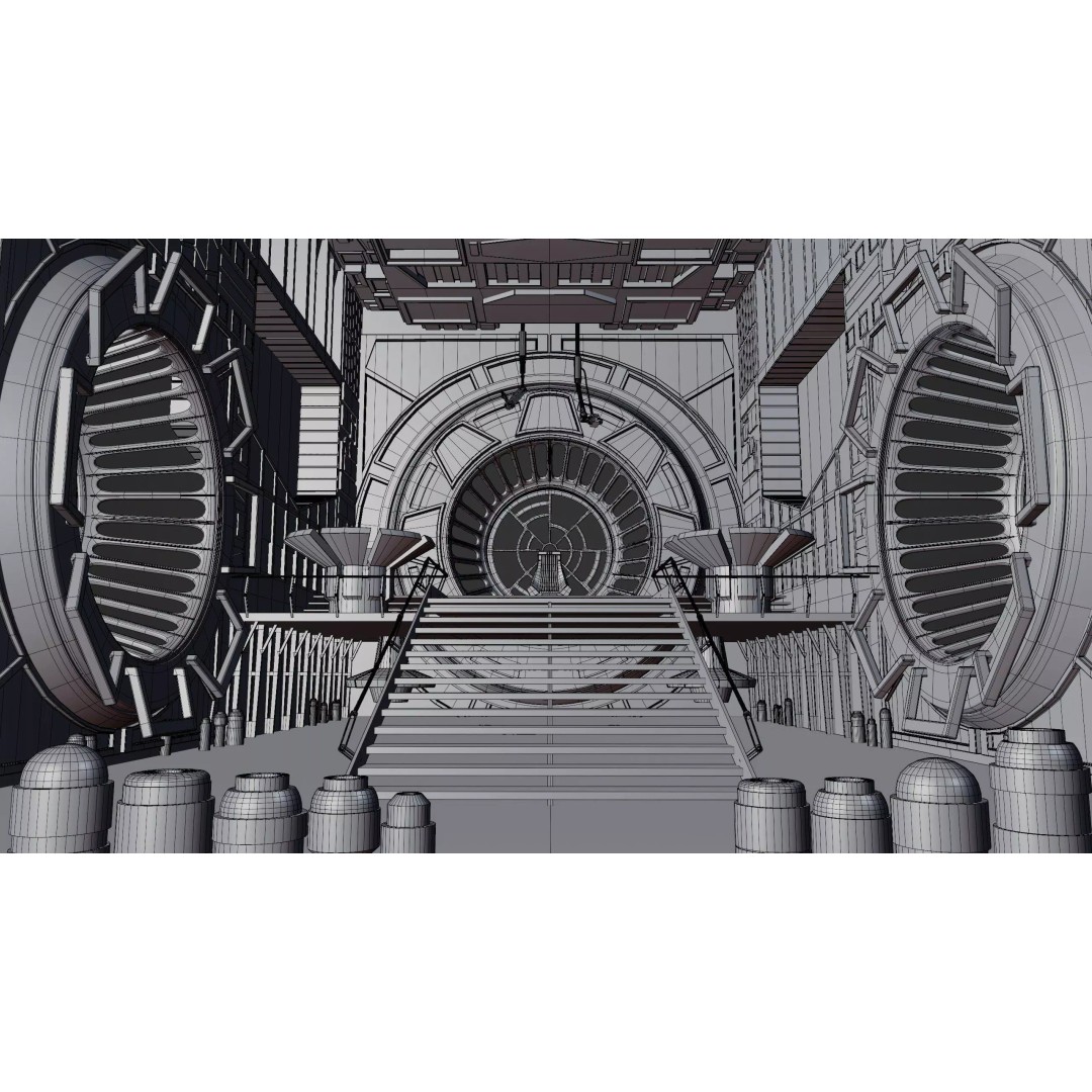 Emperor's Throne Room 3D Model – Sci-Fi Environment, Blender