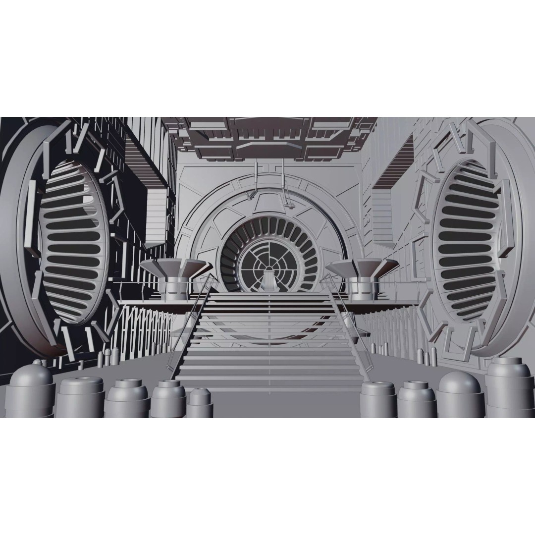 Emperor's Throne Room 3D Model – Sci-Fi Environment, Blender - View 10