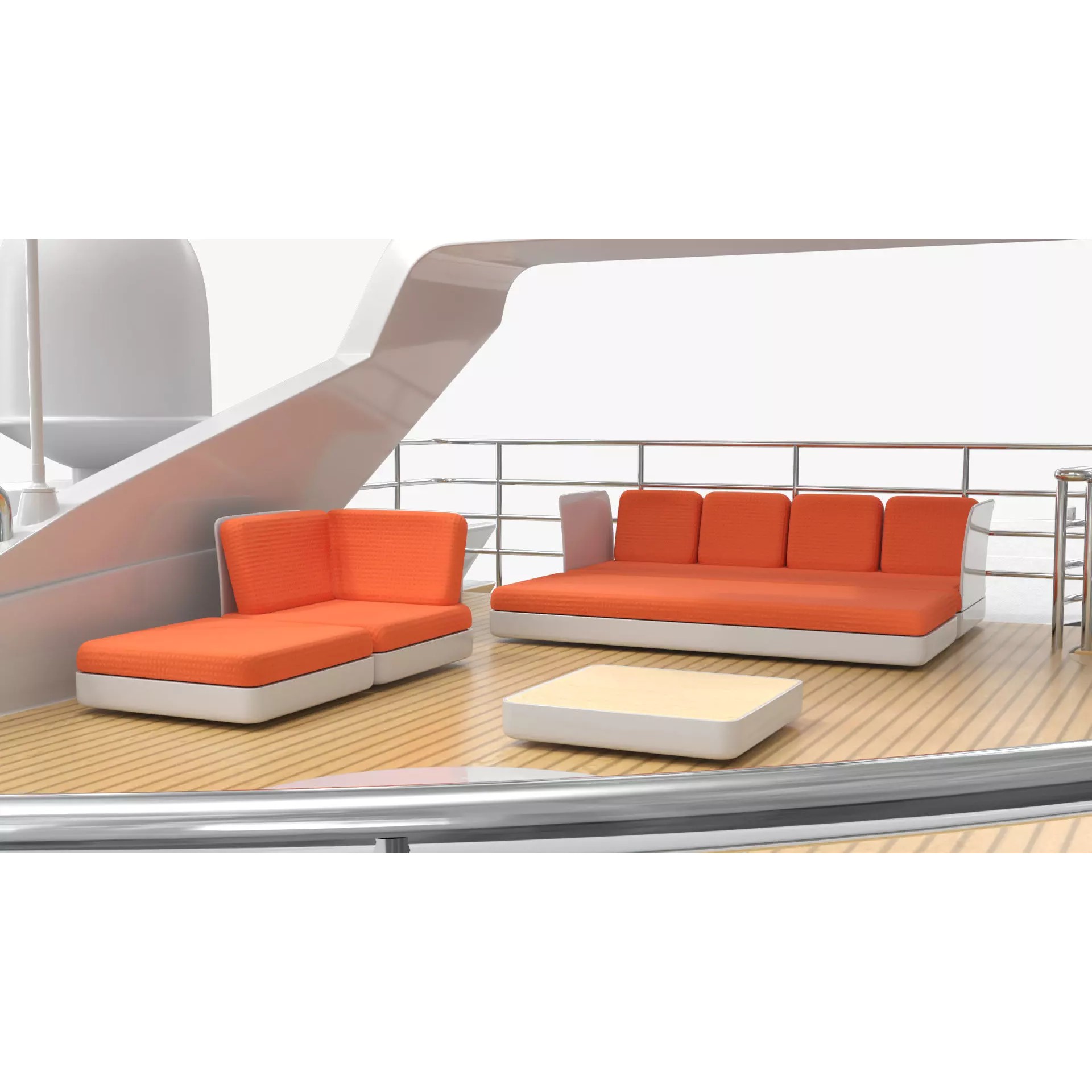 Luxury Ocean Yacht Formosa Multi-Deck - PBR 3D Model - View 11